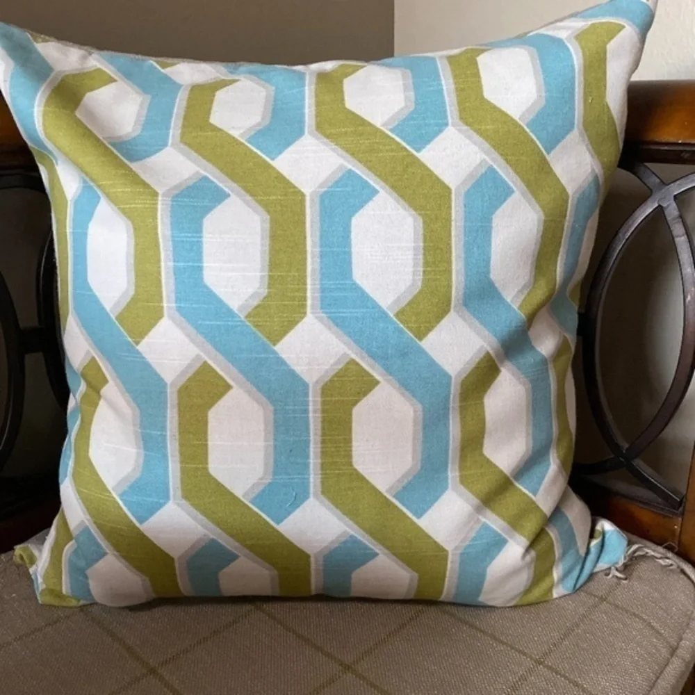 Blue and Green Accent Pillow Cover
